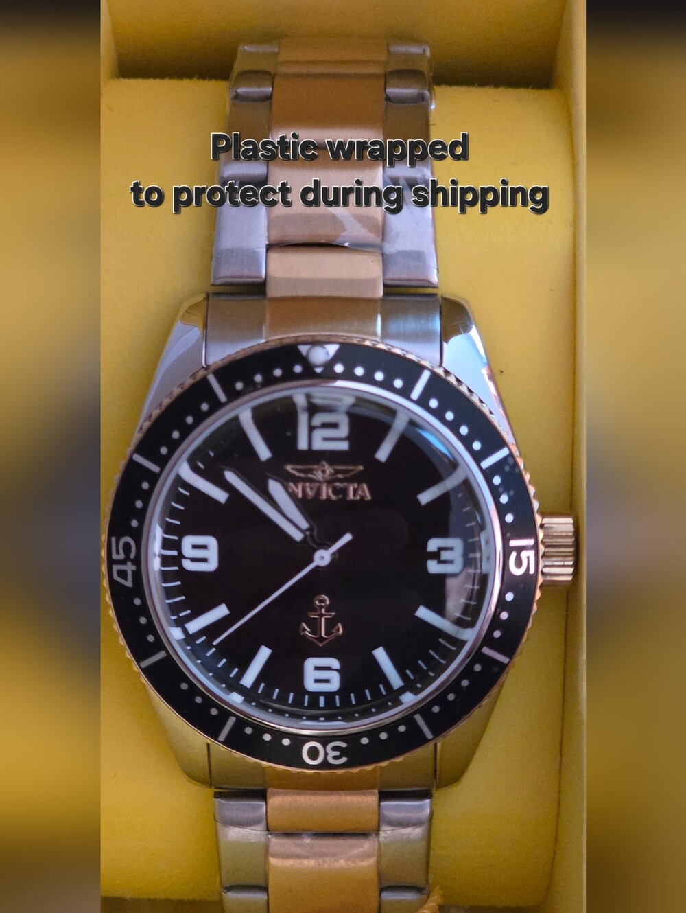 Invicta Beautiful Black and Gold Two-Tone Dive Watch!